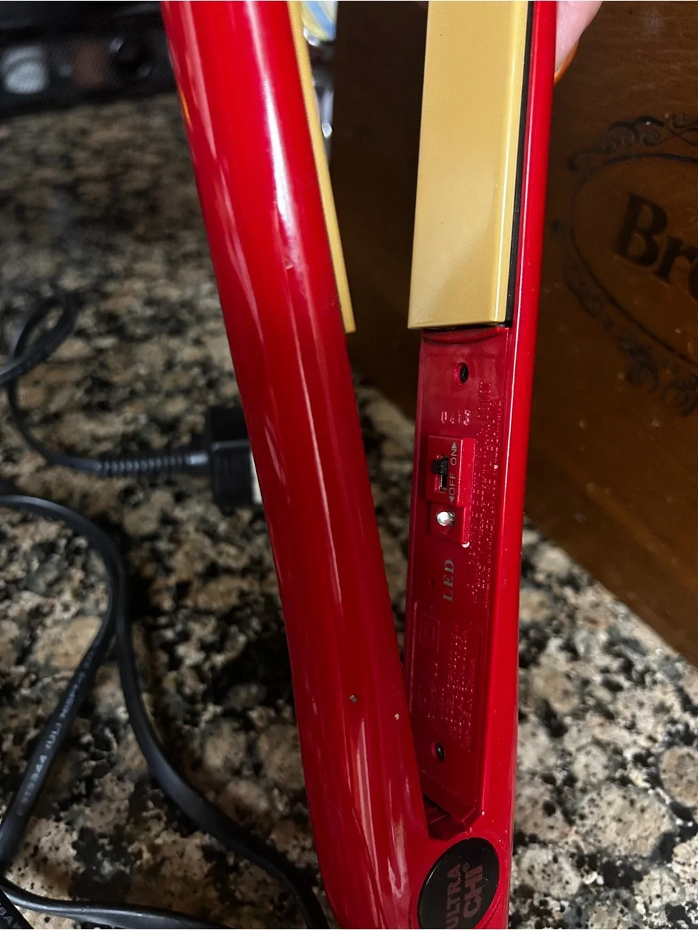 Ultra Chi Red Ceramic Hair Straightener with Gold Plates
